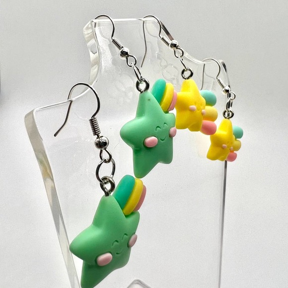 Shooting Star Earrings - Rainbow Earrings - Pastel Earrings - Spring Earrings - Picture 2 of 10